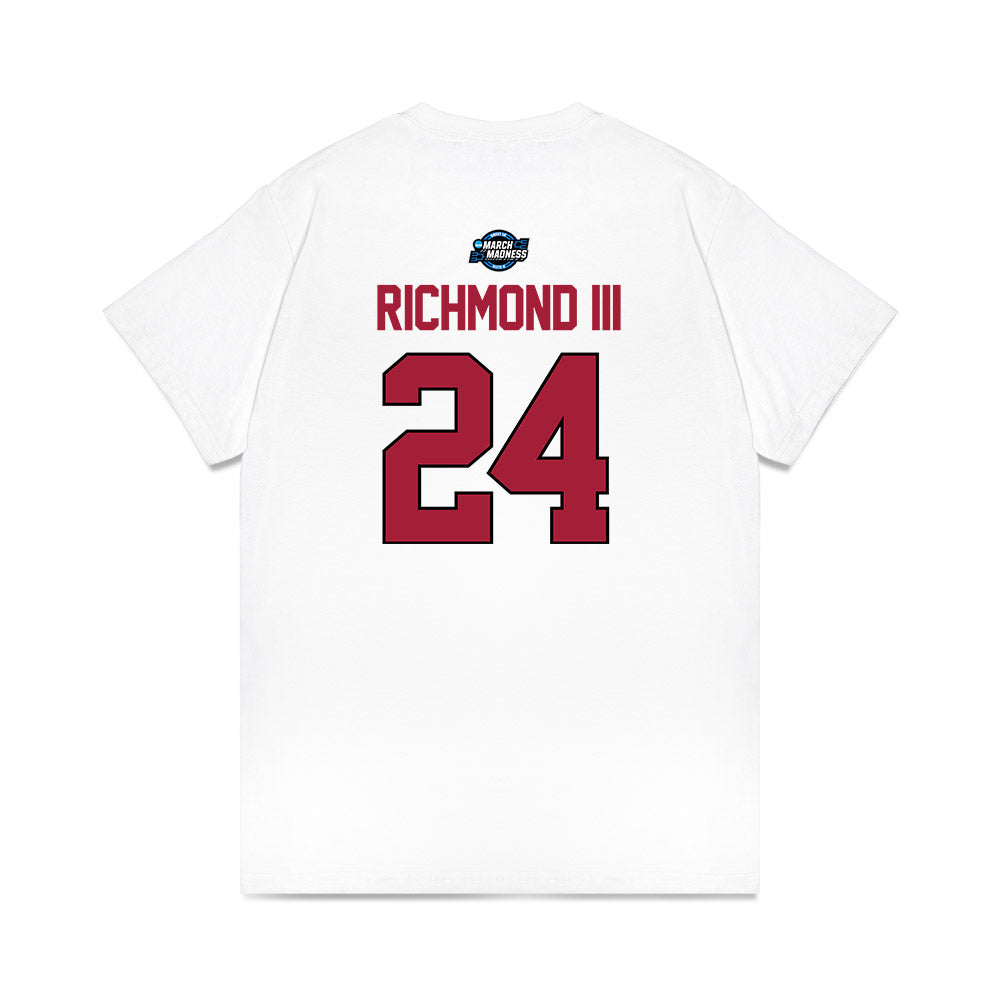 Arkansas - NCAA Men's Basketball : Billy Richmond III - NCAA® March Madness® 2025 Elite Eight Premium T-Shirt-1