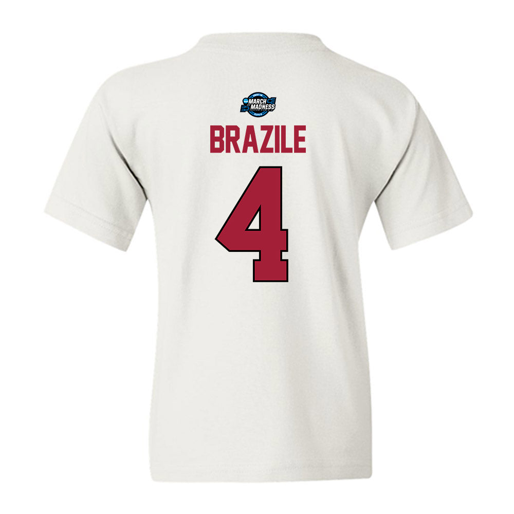 Arkansas - NCAA Men's Basketball : Trevon Brazile - NCAA® March Madness® 2025 Elite Eight Youth T-Shirt-1