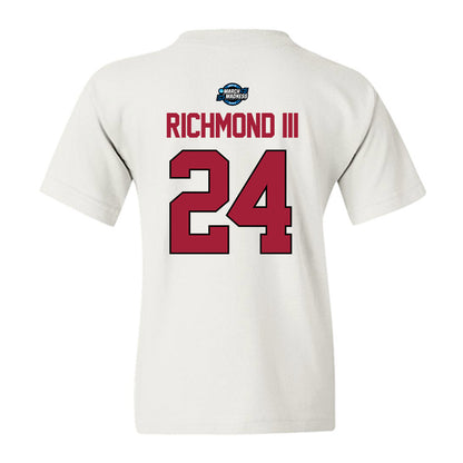 Arkansas - NCAA Men's Basketball : Billy Richmond III - NCAA® March Madness® 2025 Elite Eight Youth T-Shirt-1