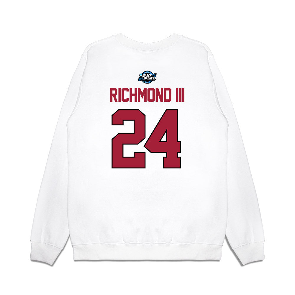 Arkansas - NCAA Men's Basketball : Billy Richmond III - NCAA® March Madness® 2025 Elite Eight Premium Crewneck Sweatshirt-1