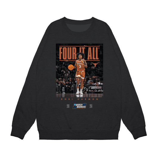 Texas - NCAA Women's Basketball : Rori Harmon - NCAA® March Madness® 2025 Four It All® Premium Crewneck Sweatshirt-0