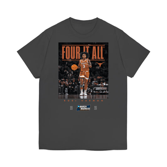Texas - NCAA Women's Basketball : Rori Harmon - NCAA® March Madness® 2025 Four It All® Premium T-Shirt-0