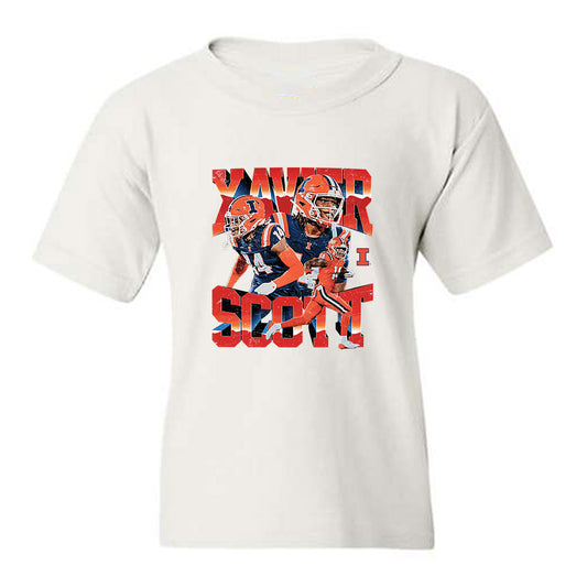 Illinois - NCAA Football : Xavier Scott - Collage Youth T-Shirt-0