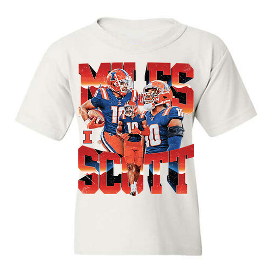 Illinois - NCAA Football : Miles Scott - Collage Youth T-Shirt-0