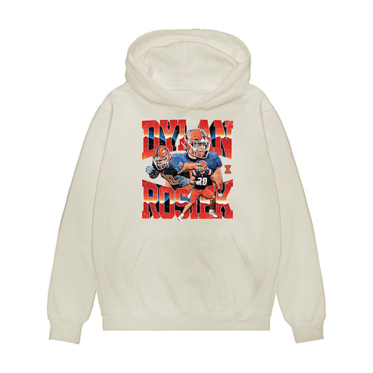 Illinois - NCAA Football : Dylan Rosiek - Collage Premium Hooded Sweatshirt-0