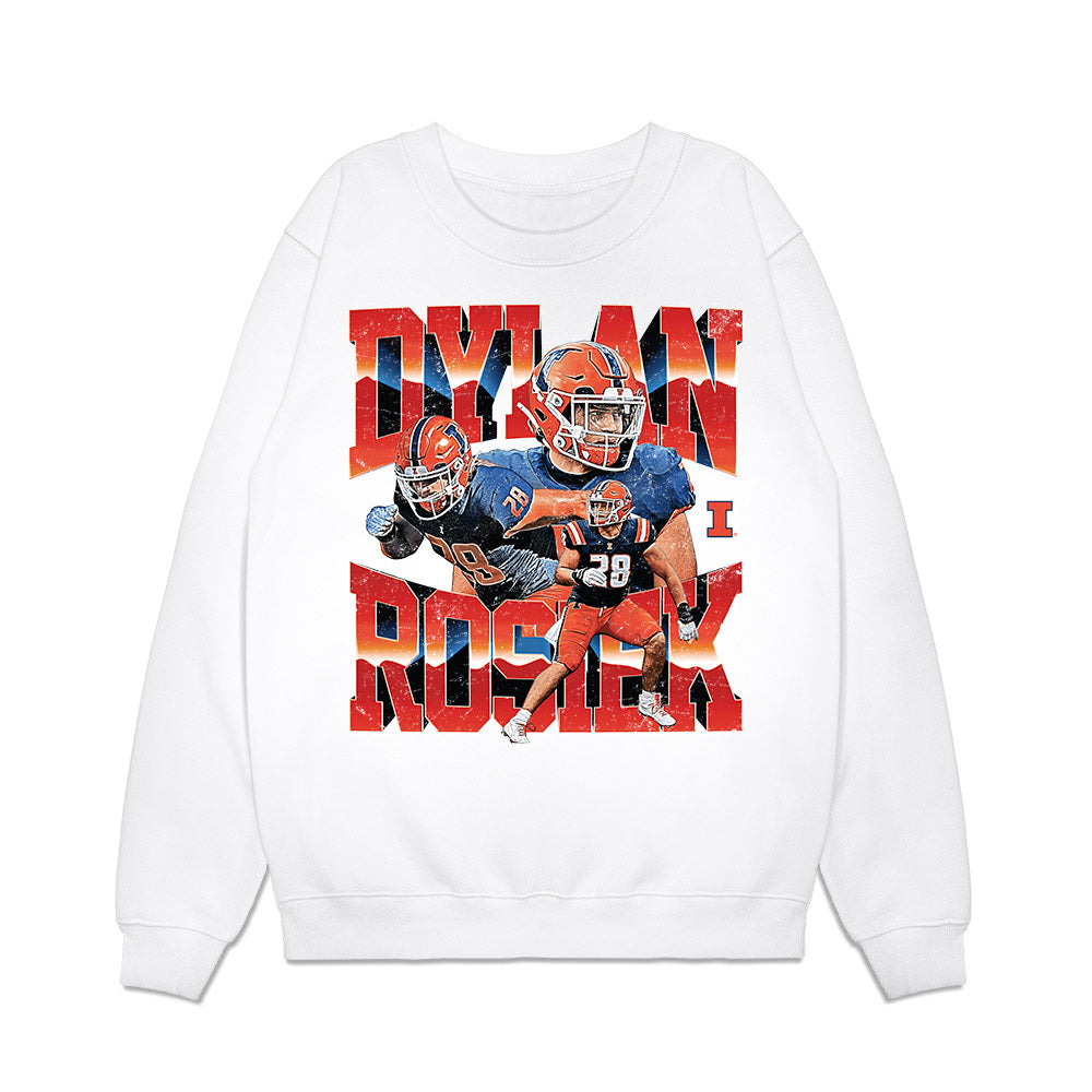 Illinois - NCAA Football : Dylan Rosiek - Collage Premium Crewneck Sweatshirt-0
