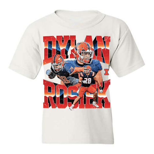 Illinois - NCAA Football : Dylan Rosiek - Collage Youth T-Shirt-0