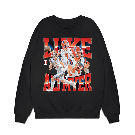 Illinois - NCAA Football : Luke Altmyer - Collage Premium Crewneck Sweatshirt-0