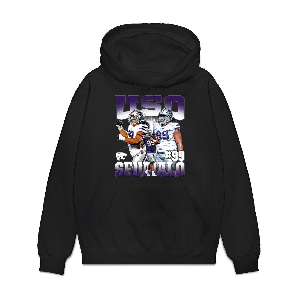 Kansas State - NCAA Football : Uso Seumalo - Collage Premium Hooded Sweatshirt-0