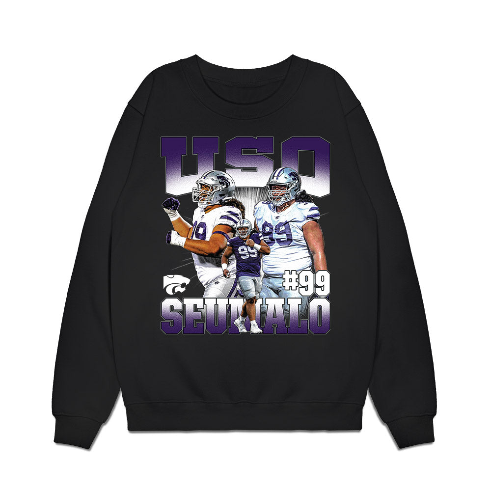 Kansas State - NCAA Football : Uso Seumalo - Collage Premium Crewneck Sweatshirt-0