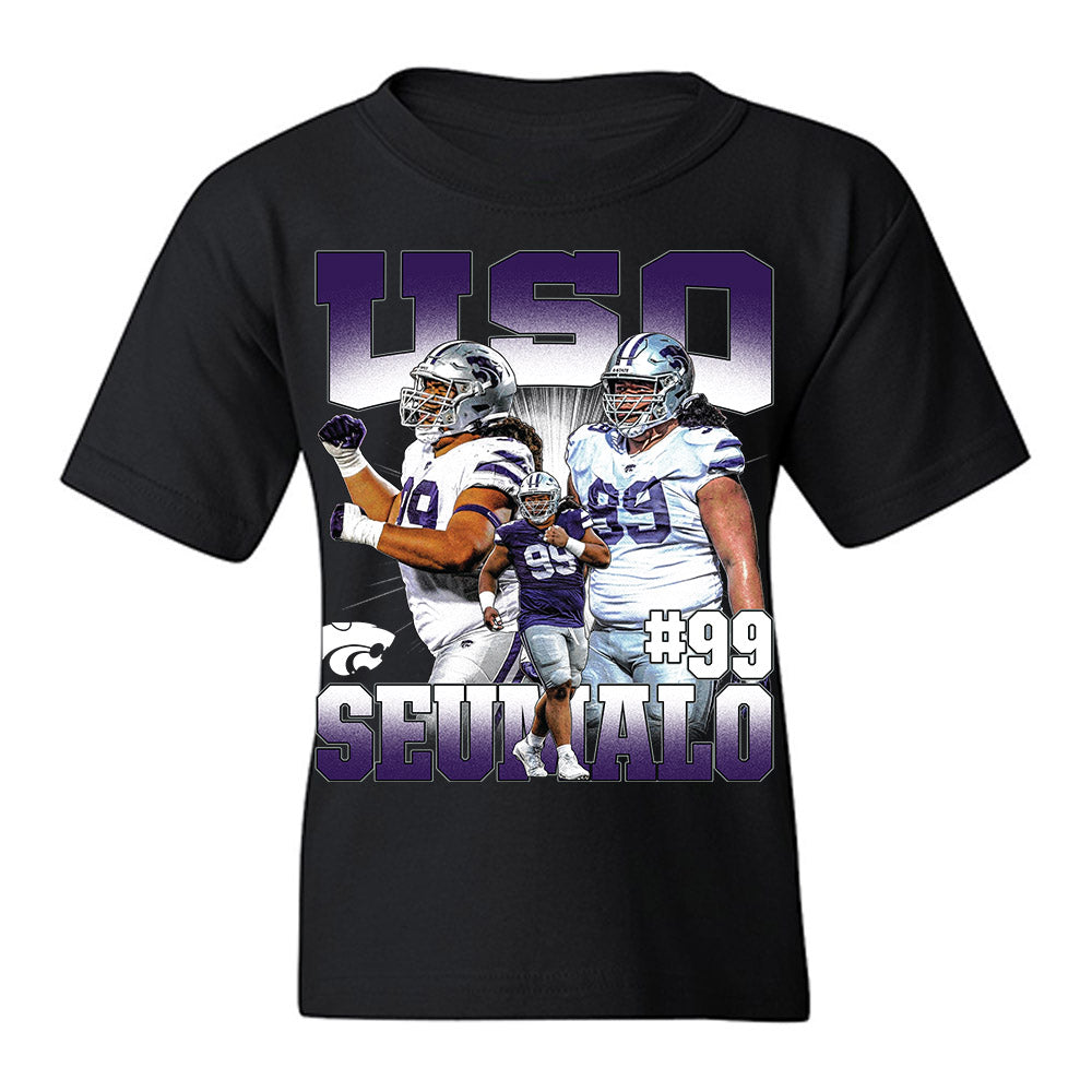 Kansas State - NCAA Football : Uso Seumalo - Collage Youth T-Shirt-0