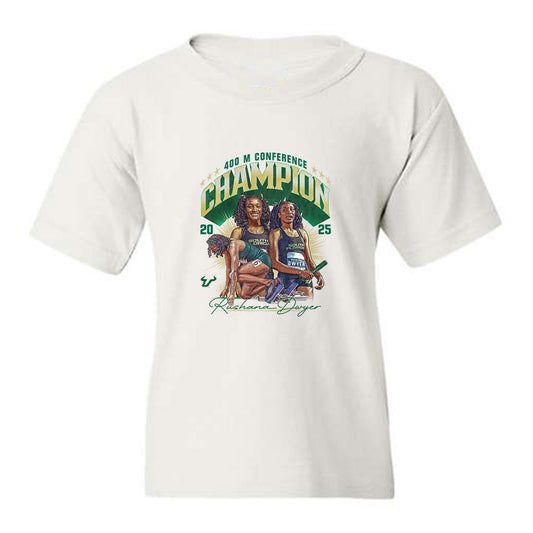 USF - NCAA Women's Track & Field : Rushana Dwyer - 2025 Champion 400 M Collage Youth T-Shirt-0