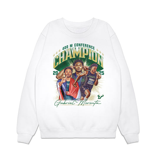USF - NCAA Men's Track & Field : Gabriel Moronta - 2025 Champion 400 M Collage Premium Crewneck Sweatshirt-0