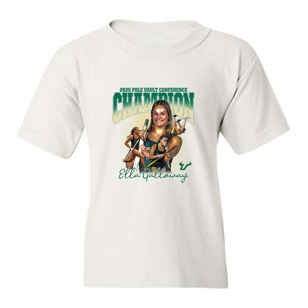 USF - NCAA Women's Track & Field : Ella Galloway - 2025 Champion Pole Vault Collage Youth T-Shirt-0