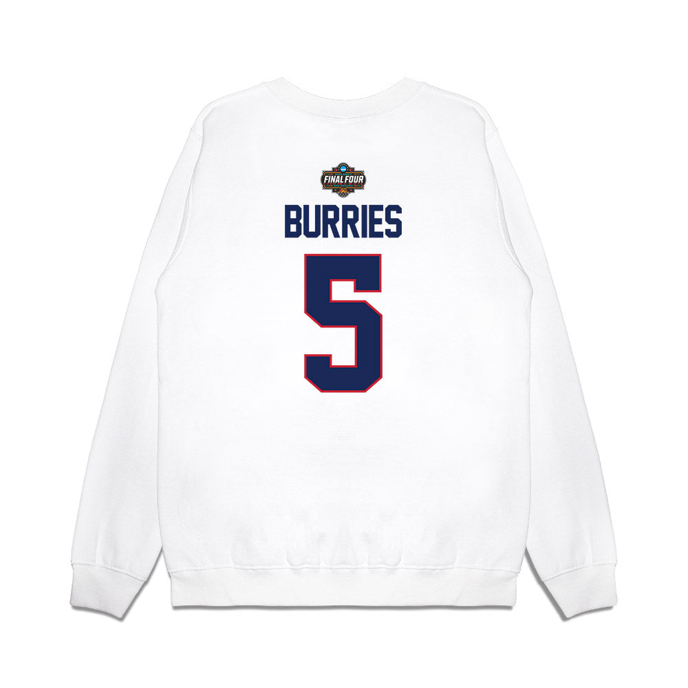 Arizona - NCAA Men's Basketball : Brayden Burries - NCAA® March Madness® 2025 Final 4 Shersey Premium Crewneck Sweatshirt-1