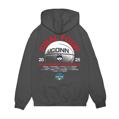 UConn - NCAA Women's Basketball : - NCAA® March Madness® 2025 Final Four Roster Premium Hooded Sweatshirt-1