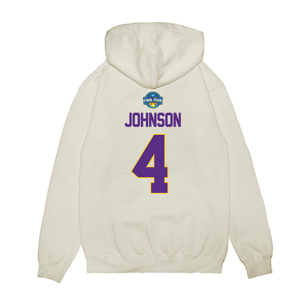 LSU - NCAA Women's Basketball : Flaujae Johnson - NCAA® March Madness® 2025 Final Four Shersey Premium Hooded Sweatshirt-1