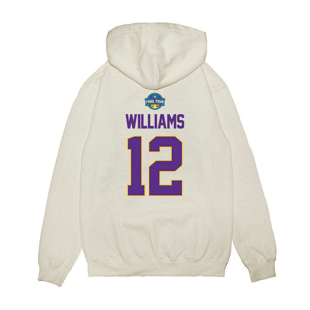LSU - NCAA Women's Basketball : Mikaylah Williams - NCAA® March Madness® 2025 Final Four Shersey Premium Hooded Sweatshirt-1