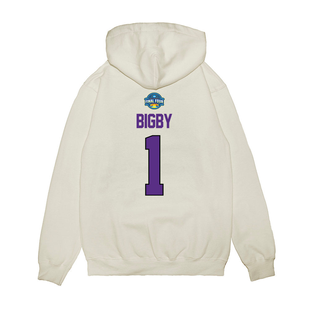 TCU - NCAA Women's Basketball : Taylor Bigby - NCAA® March Madness® 2025 Final Four Shersey Premium Hooded Sweatshirt-1