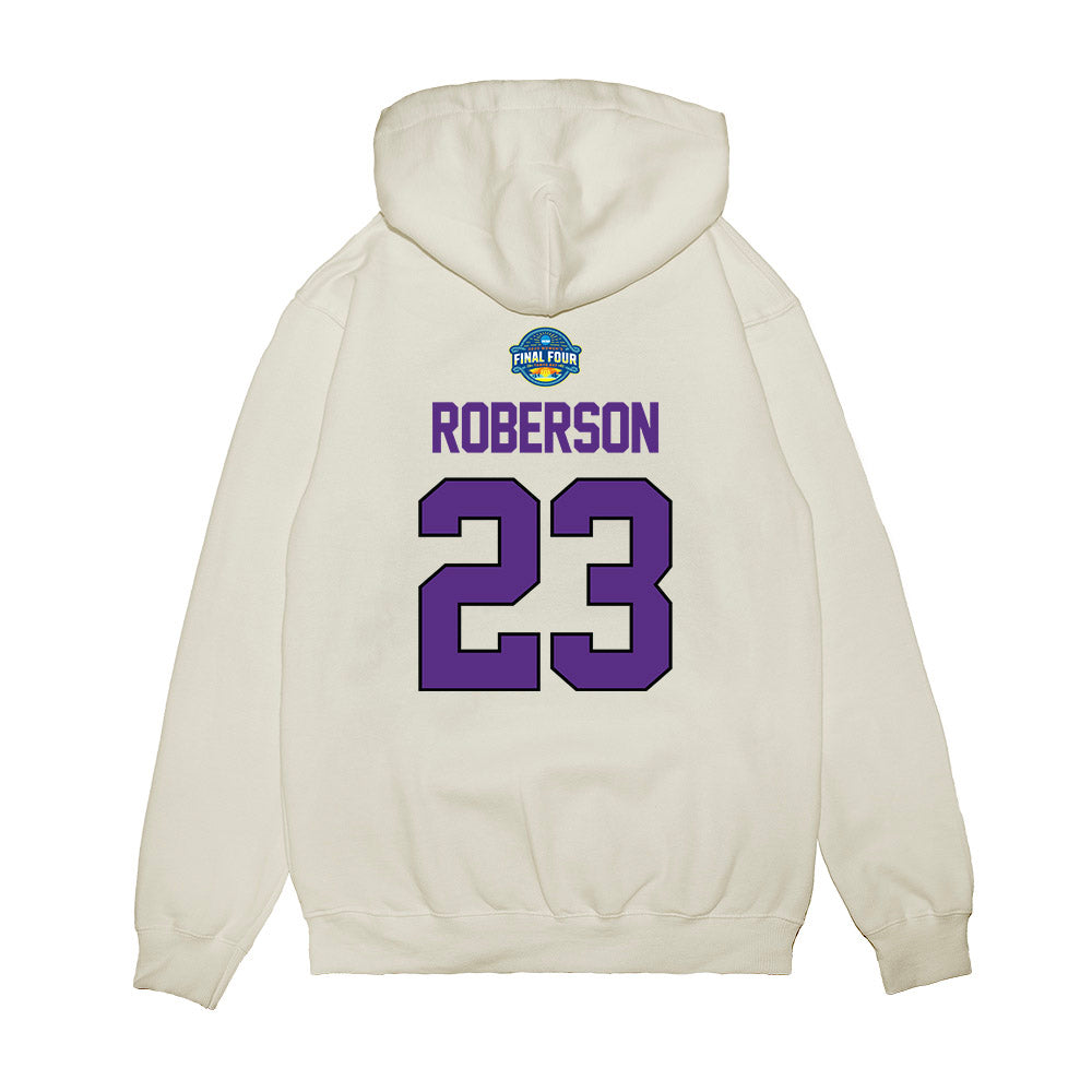 TCU - NCAA Women's Basketball : Aaliyah Roberson - NCAA® March Madness® 2025 Final Four Shersey Premium Hooded Sweatshirt-1