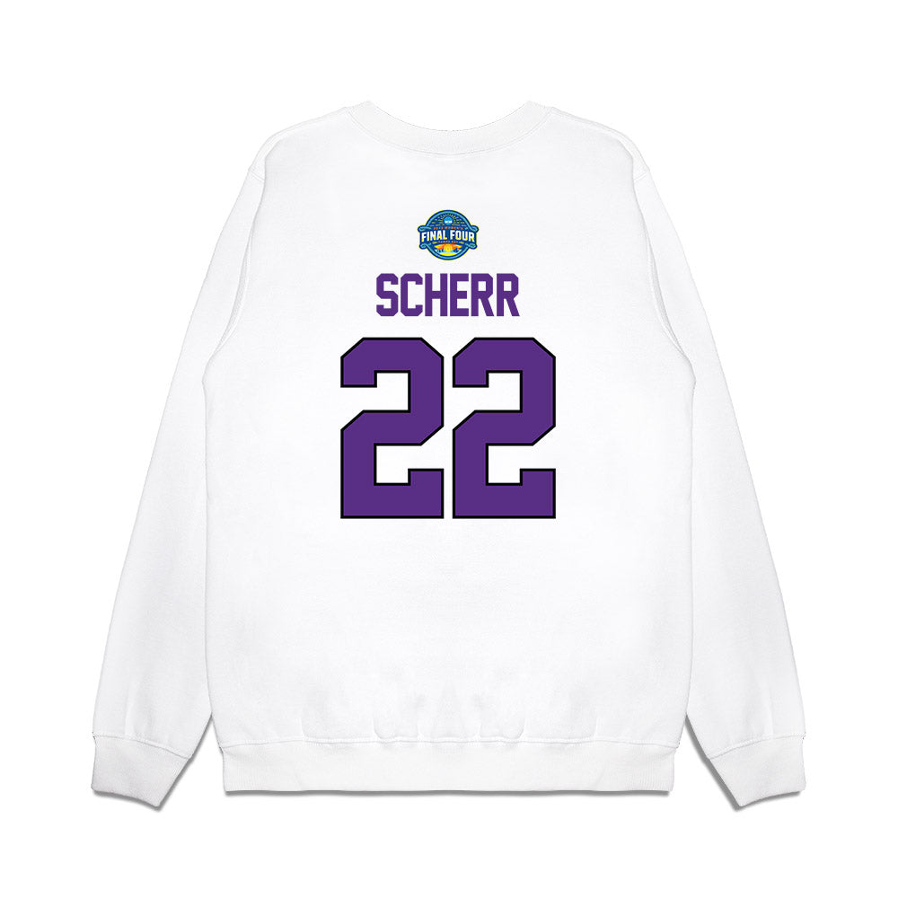 TCU - NCAA Women's Basketball : Maddie Scherr - NCAA® March Madness® 2025 Final Four Shersey Premium Crewneck Sweatshirt-1