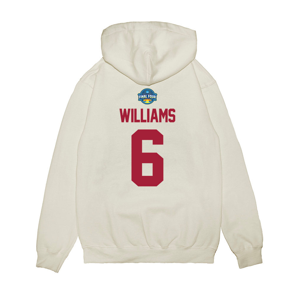 Oklahoma - NCAA Women's Basketball : Sahara Williams - NCAA® March Madness® 2025 Final 4 Shersey Premium Hooded Sweatshirt-1