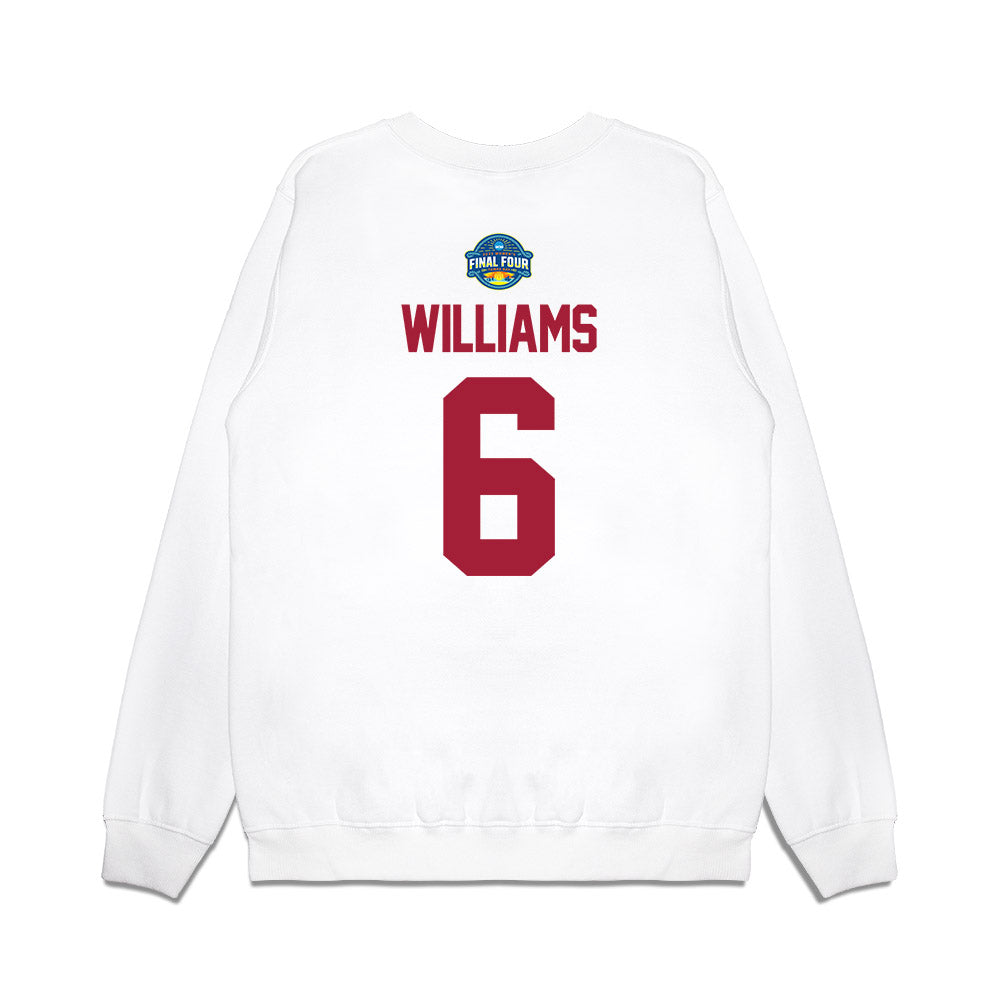 Oklahoma - NCAA Women's Basketball : Sahara Williams - NCAA® March Madness® 2025 Final 4 Shersey Premium Crewneck Sweatshirt-1