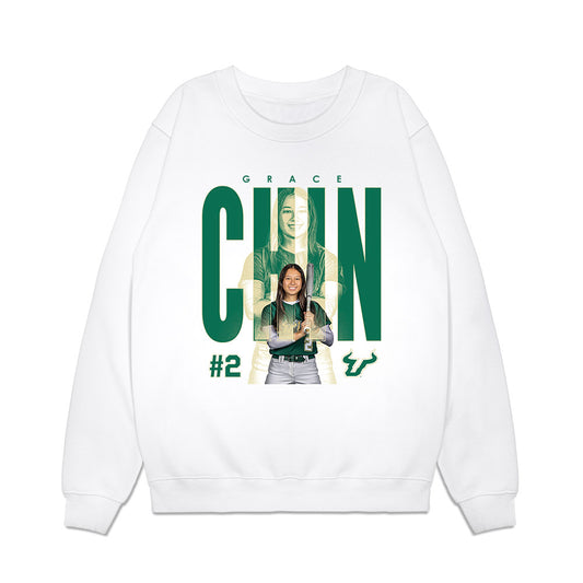 USF - NCAA Softball : Grace Chin - Collage Premium Crewneck Sweatshirt-0