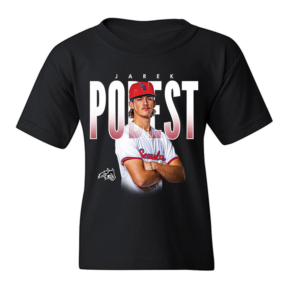 Stony Brook - NCAA Baseball : Jarek Podest - Collage Youth T-Shirt-0
