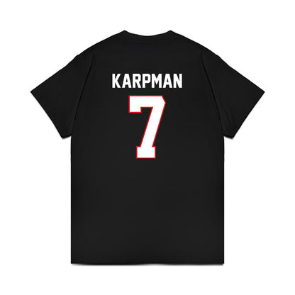 UConn - NCAA Men's Ice Hockey : Huston Karpman - Championship Classic Shersey Premium T-Shirt-1