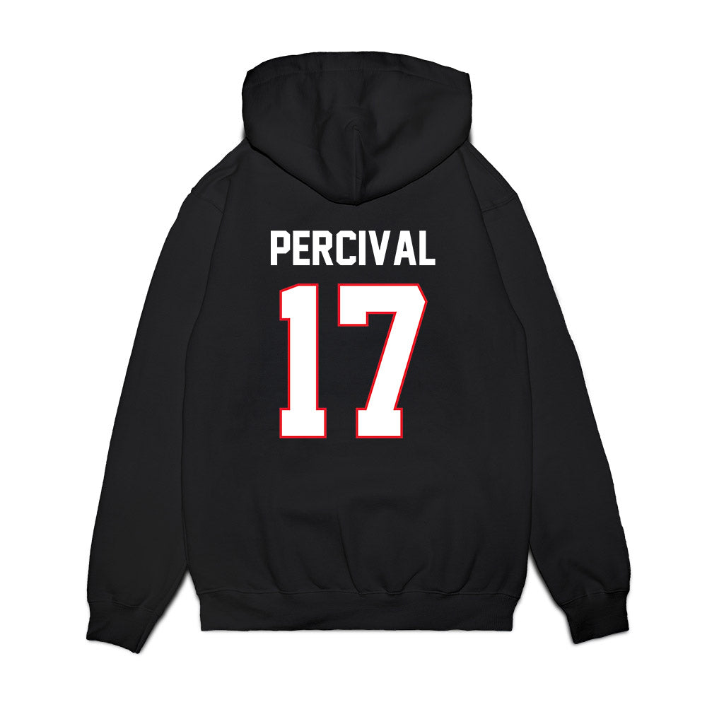 UConn - NCAA Men's Ice Hockey : Jake Percival - Championship Classic Shersey Premium Hooded Sweatshirt-1
