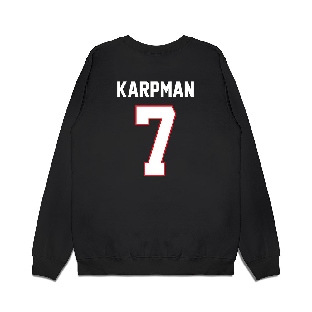 UConn - NCAA Men's Ice Hockey : Huston Karpman - Championship Classic Shersey Premium Crewneck Sweatshirt-1