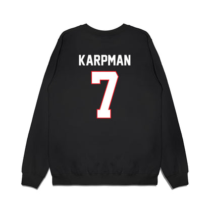 UConn - NCAA Men's Ice Hockey : Huston Karpman - Championship Classic Shersey Premium Crewneck Sweatshirt-1