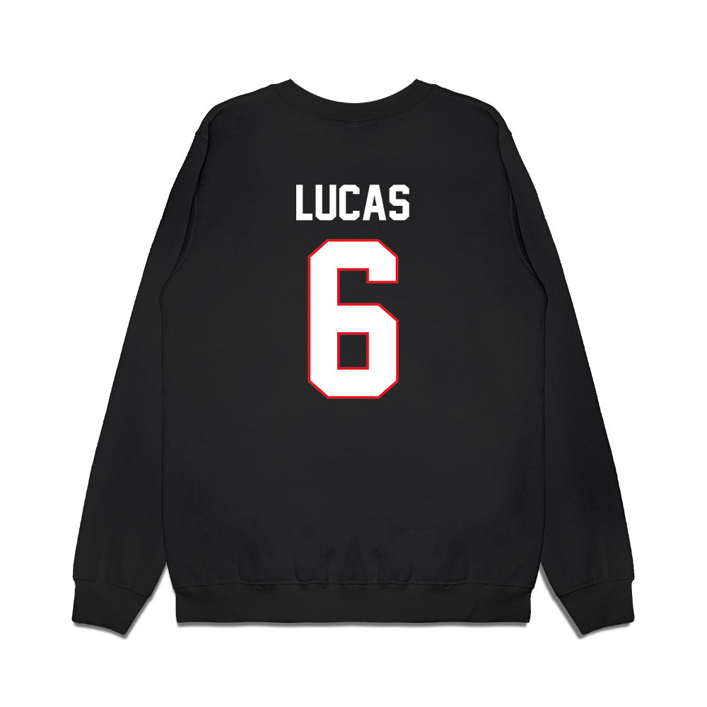 UConn - NCAA Men's Ice Hockey : Andrew Lucas - Championship Classic Shersey Premium Crewneck Sweatshirt-1