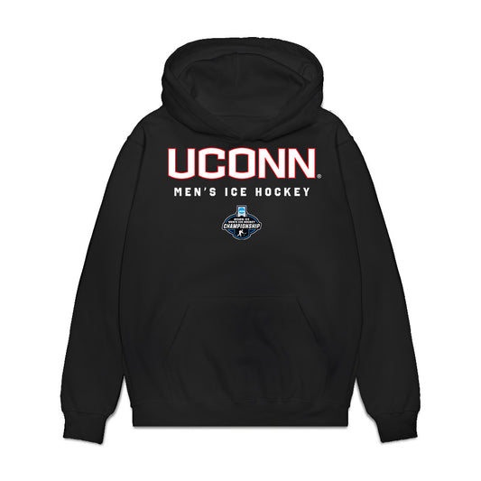 UConn - NCAA Men's Ice Hockey : Huston Karpman - Championship Classic Shersey Premium Hooded Sweatshirt-0