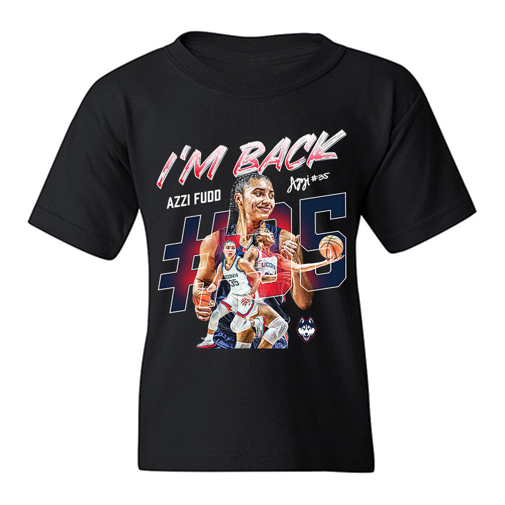 UConn - NCAA Women's Basketball : Azzi Fudd - Collage Youth T-Shirt-0