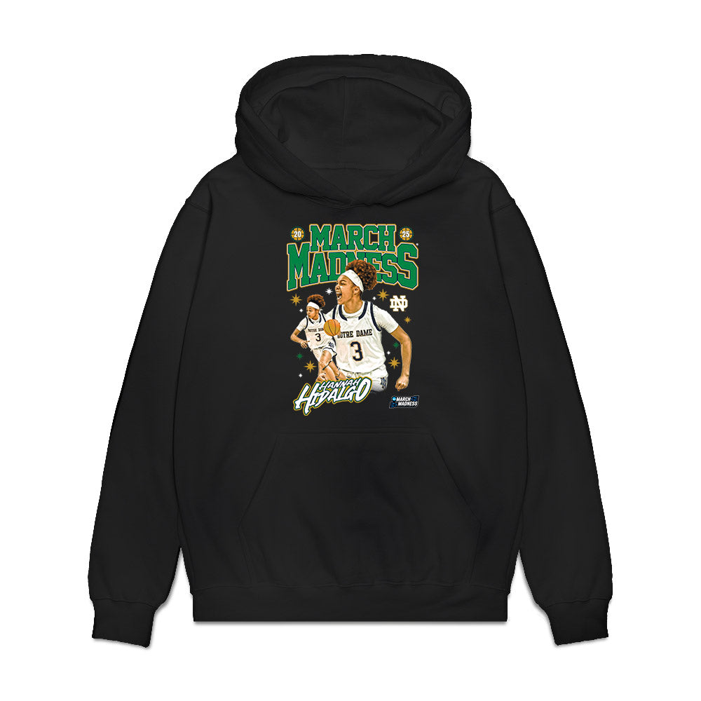 Notre Dame - NCAA Women's Basketball : Hannah Hidalgo - NCAA® March Madness® 2025 Collage Premium Hooded Sweatshirt-0