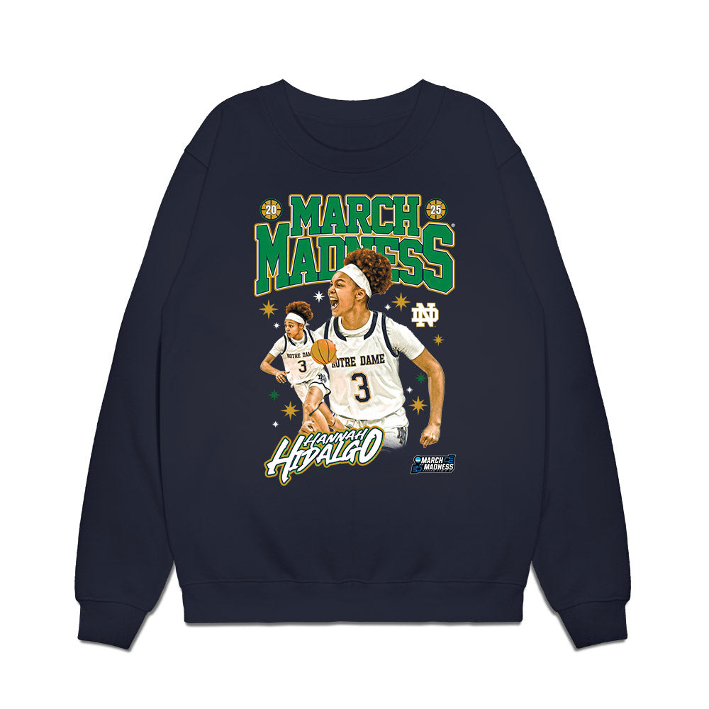 Notre Dame - NCAA Women's Basketball : Hannah Hidalgo - NCAA® March Madness® 2025 Collage Premium Crewneck Sweatshirt-0