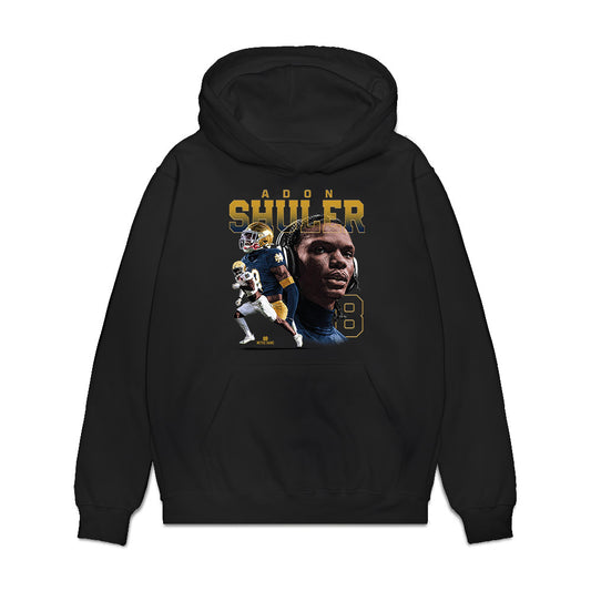 Notre Dame - NCAA Football : Adon Shuler - Player Collage Premium Hooded Sweatshirt-0