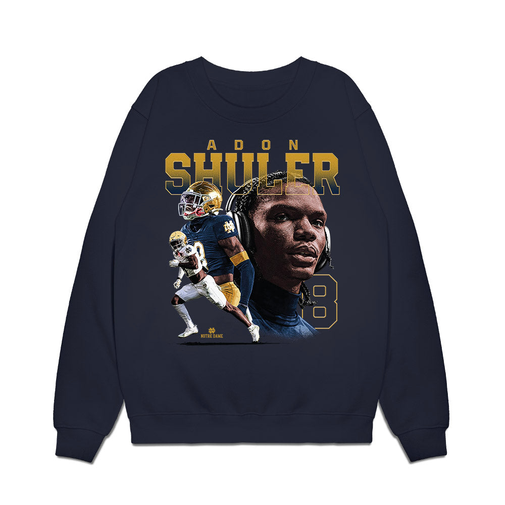 Notre Dame - NCAA Football : Adon Shuler - Player Collage Premium Crewneck Sweatshirt-0