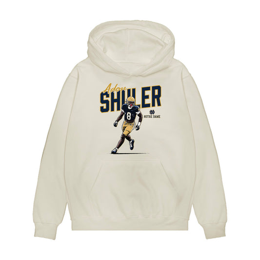 Notre Dame - NCAA Football : Adon Shuler - Caricature Premium Hooded Sweatshirt-0