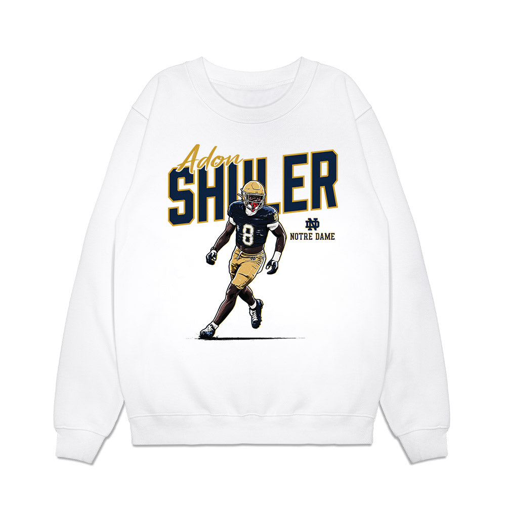 Notre Dame - NCAA Football : Adon Shuler - Caricature Premium Crewneck Sweatshirt-0