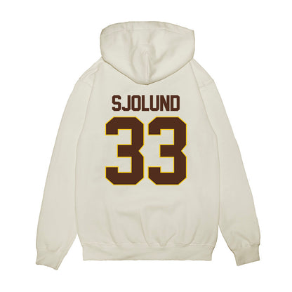Western Michigan - NCAA Men's Ice Hockey : Samuel Sjolund - NCAA® March Madness® 2025 Frozen Four Shersey Premium Hooded Sweatshirt-1