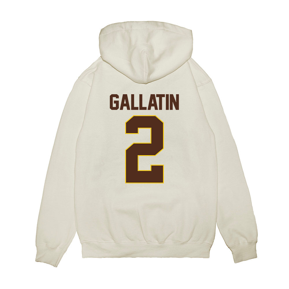 Western Michigan - NCAA Men's Ice Hockey : Grady Gallatin - NCAA® March Madness® 2025 Frozen Four Shersey Premium Hooded Sweatshirt-1