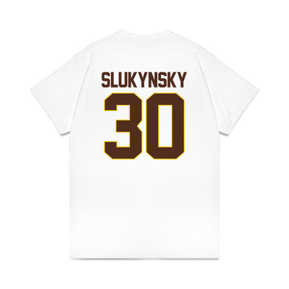 Western Michigan - NCAA Men's Ice Hockey : Hampton Slukynsky - NCAA® March Madness® 2025 Frozen Four Shersey Premium T-Shirt-1