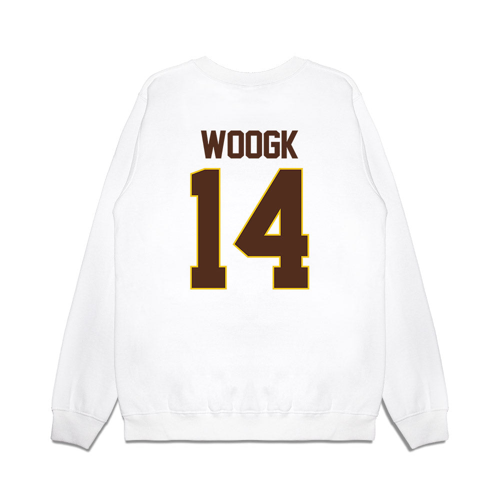 Western Michigan - NCAA Men's Ice Hockey : Colby Woogk - NCAA® March Madness® 2025 Frozen Four Shersey Premium Crewneck Sweatshirt-1