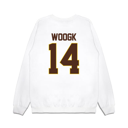 Western Michigan - NCAA Men's Ice Hockey : Colby Woogk - NCAA® March Madness® 2025 Frozen Four Shersey Premium Crewneck Sweatshirt-1