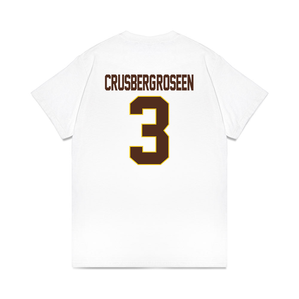 Western Michigan - NCAA Men's Ice Hockey : Cole Crusberg-Roseen - NCAA® March Madness® 2025 Frozen Four Shersey Premium T-Shirt-1