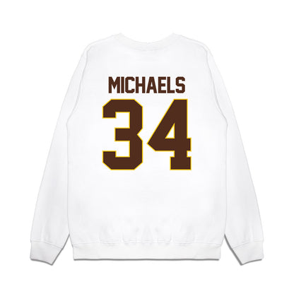 Western Michigan - NCAA Men's Ice Hockey : Owen Michaels - NCAA® March Madness® 2025 Frozen Four Shersey Premium Crewneck Sweatshirt-1