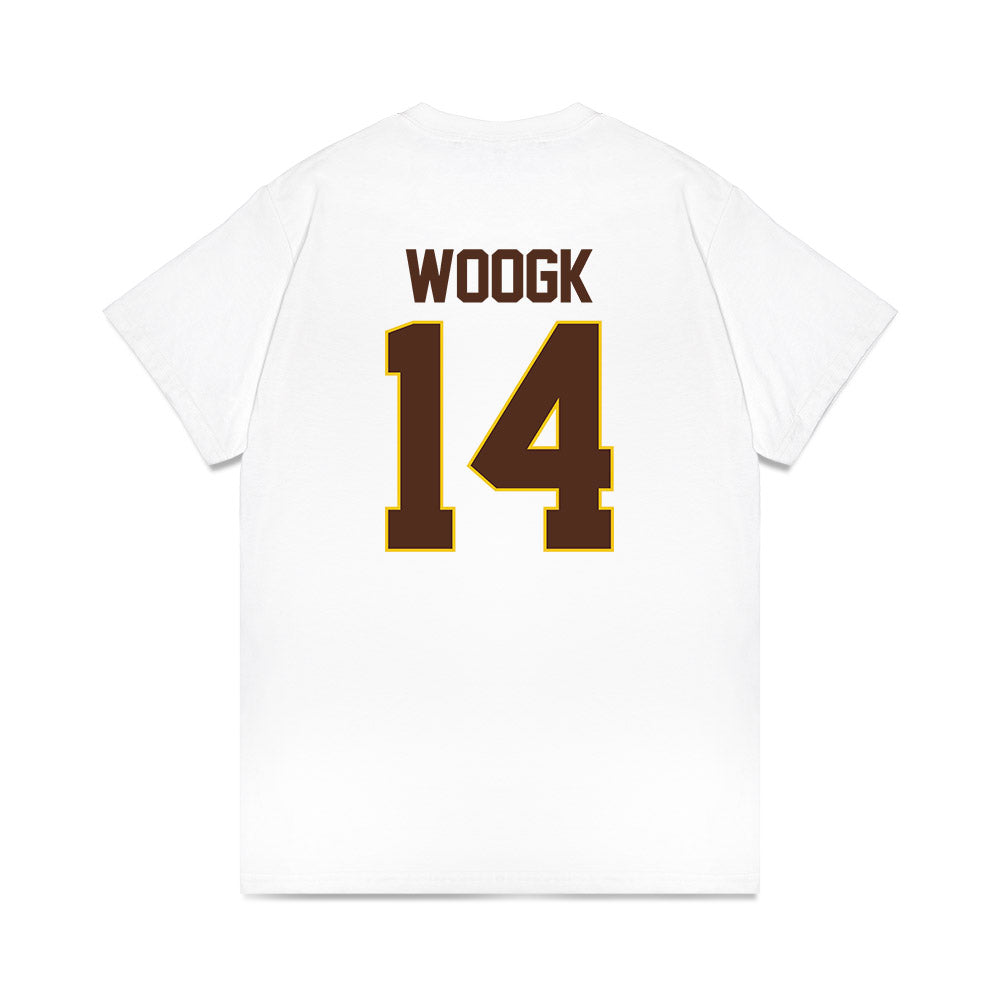 Western Michigan - NCAA Men's Ice Hockey : Colby Woogk - NCAA® March Madness® 2025 Frozen Four Shersey Premium T-Shirt-1